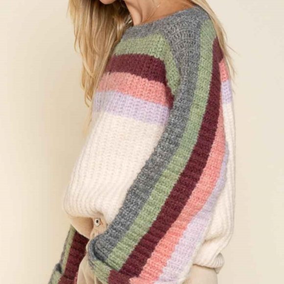 Cactus Rose Chunky Knit Wool Sweater - Picture 3 of 5